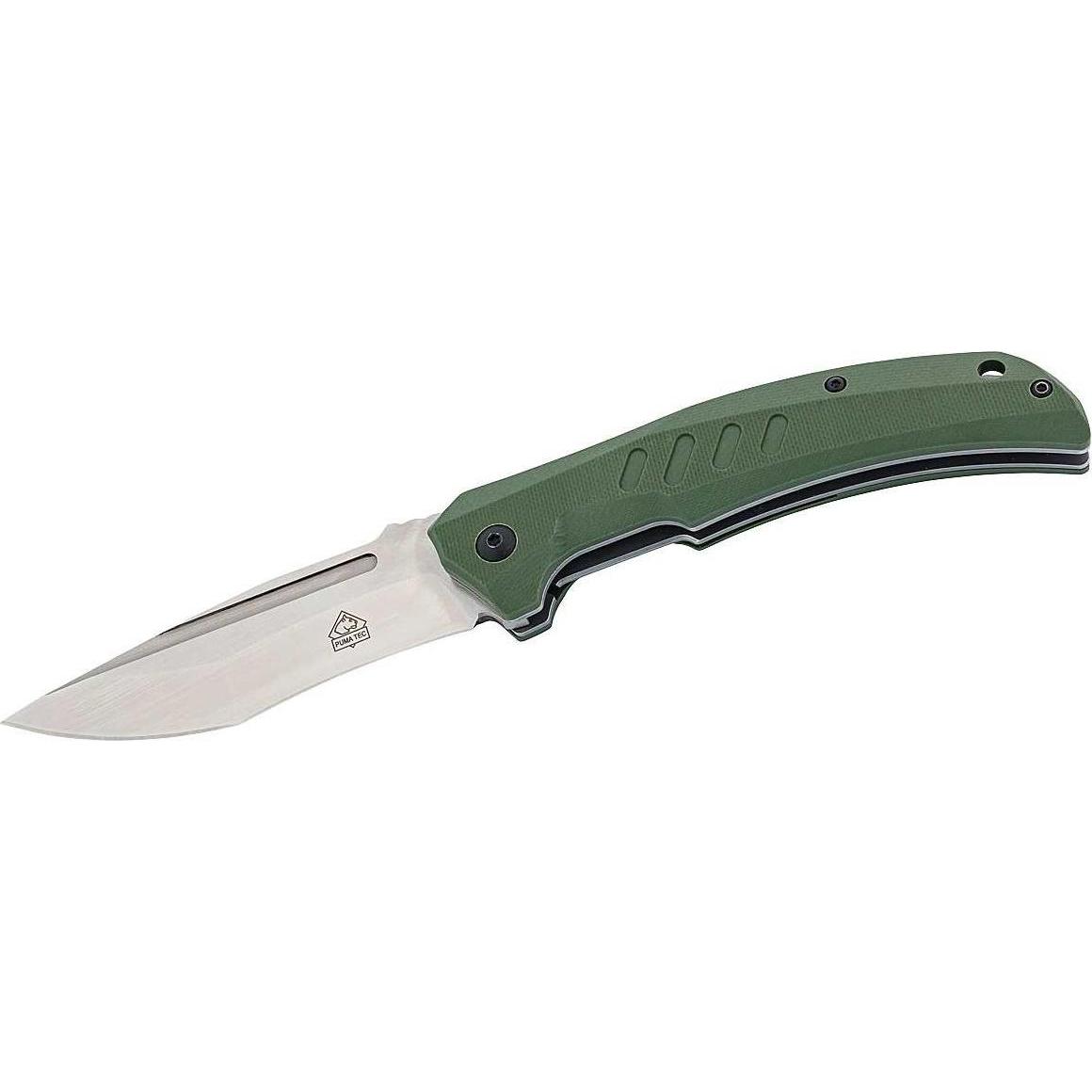 PumaTec, Taschenmesser, PUMA TEC Taschenmesser, rostträger Stahl D2, kugelgelagert, Liner Lock, grüne G10-Griffschalen, ...
