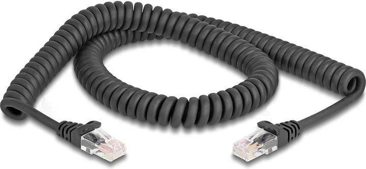 Produktbild Delock RJ45 Spiralkabel Stecker zu Stecker Cat.5e 2 m schwar (UTP, CAT5e, 2 m)