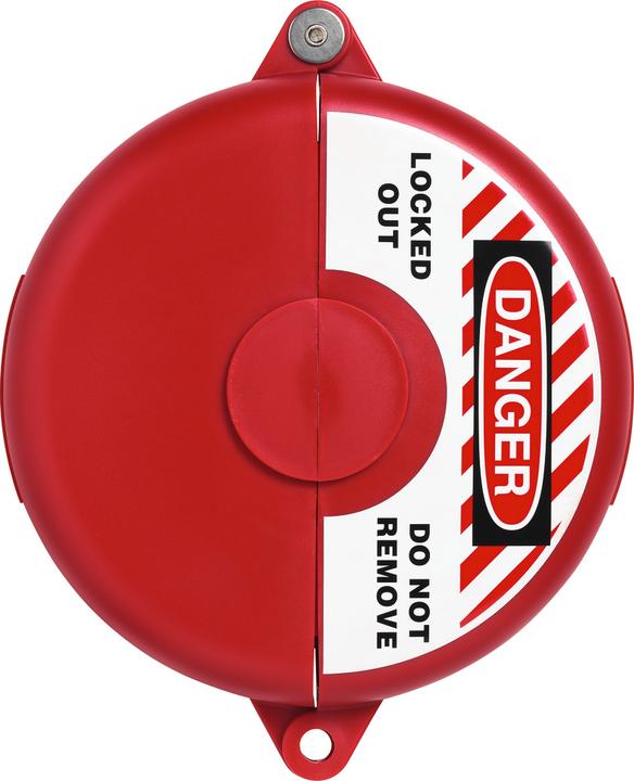 Actual product image Abus Handwheel lock, V307, for globe valves 5" - 6.5", red.
