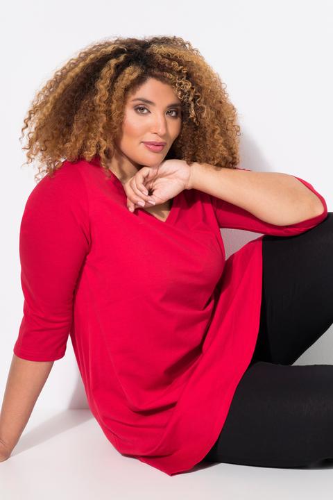 Produktbild Ulla Popken Longshirt, A-Linie, V-Ausschnitt, 3/4-Arm (60)