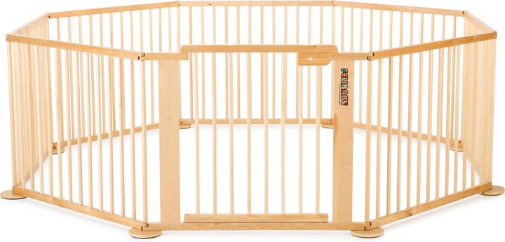Felibaby ONE4all 1+7 - Oktogon - Riesenlaufgitter / Konfigurationsgitter natur (Birke klar lackiert) (225 cm)