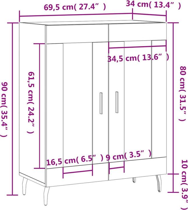 Image du produit vidaXL Sideboard (69.50 x 34 x 90 cm)