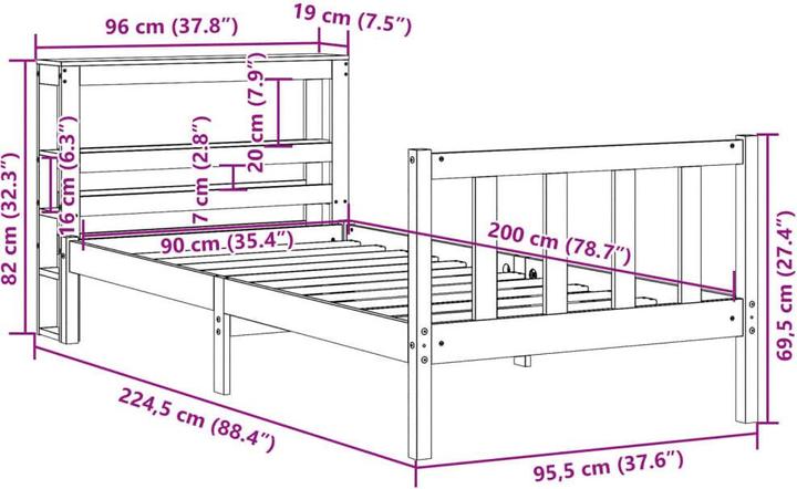 Actual product image vidaXL Lark (90 x 200 cm)