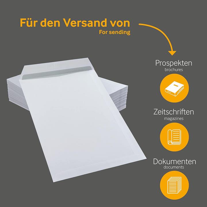 Produktbild Blanke Briefhüllen 250 Stück C4 Briefumschläge, ohne Fenster (C4, 250x)