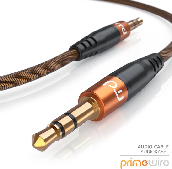 Produktbild Primewire 3,5mm Klinke Audio Kabel, AUX, Klinkenkabel, Metallstecker, Klinke Verbindungskabel, Audiokabel (2 m, AUX Kabel)