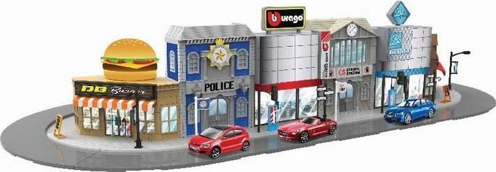 Produktbild Bburago 18/31505 Street Fire Build the city The train station with metal car 1:43 Official Jeep Rene