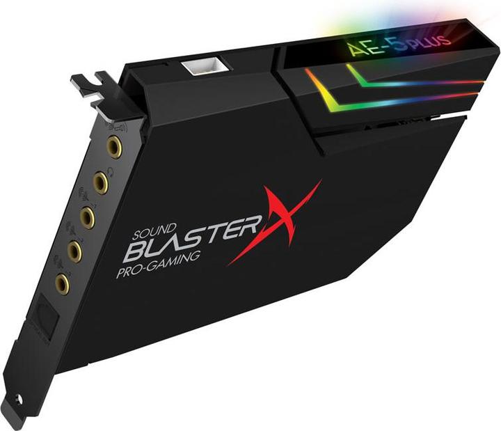 Image du produit Creative Carte son de jeu Sound BlasterX AE-5 Plus Hi-Res / DAC - RGB, PCIe (PCI-E x1)