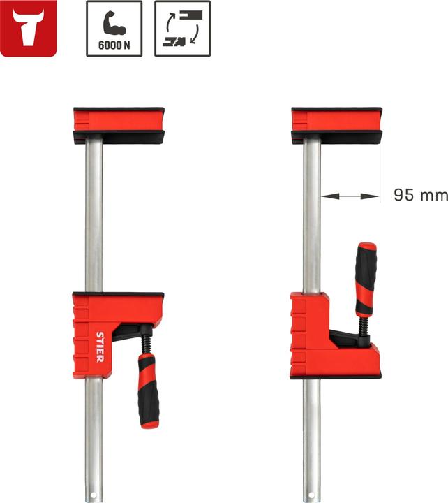 Actual product image Stier Body clamp 600 mm clamping width 6000 N (600 mm)