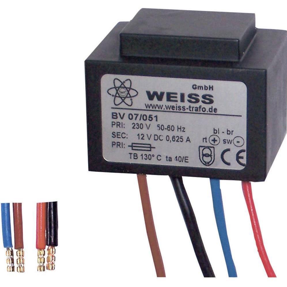 Weiss Elektrotechnik Kompaktnetzteil Transformator mit eingebauter Gleichrichtung und Glättung, Transformator