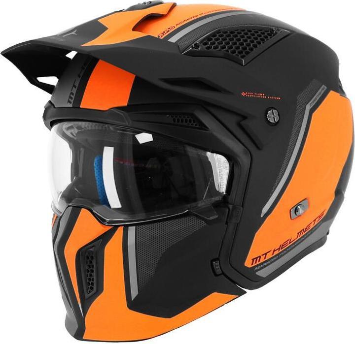 Actual product image MT Helmets single-shield convertible motocross helmet with removable chin strap streetfighter sv twin c4 (ece (54 cm, XS)