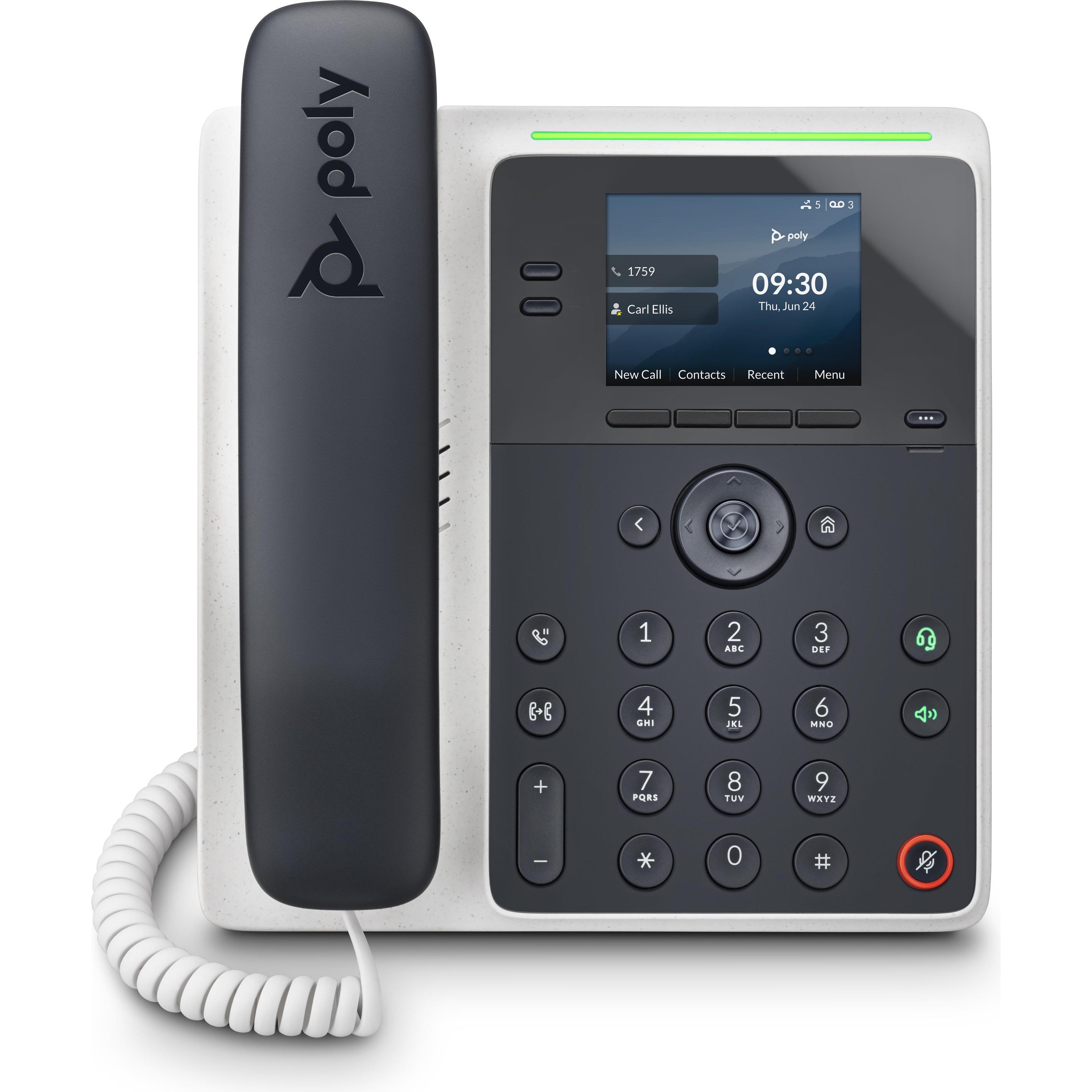 HP Poly Edge E100 IP PH PoE-e, Telefon, Schwarz, Weiss
