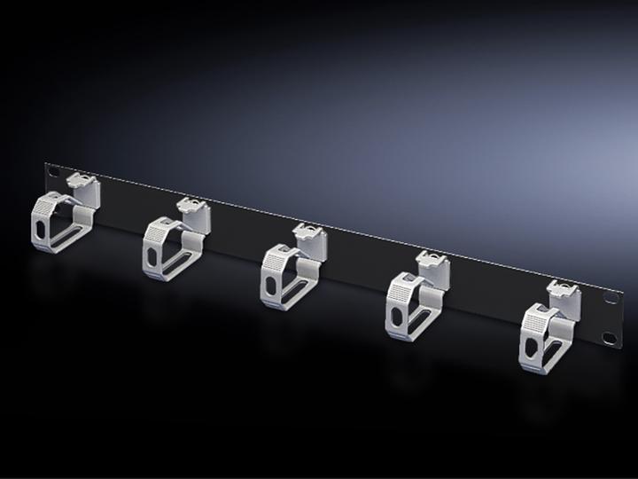 Actual product image Rittal cable management panel with vertical shunting rings, black ZWART RANGEERPANEEL 5 BEUGEL