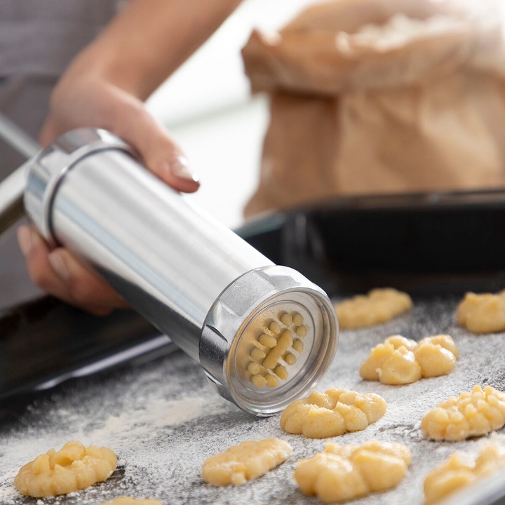 Immagine prodotto InnovaGoods Distributore di pasta per biscotti e pistola a spruzzo - 4 ugelli (Pressa per biscotti)