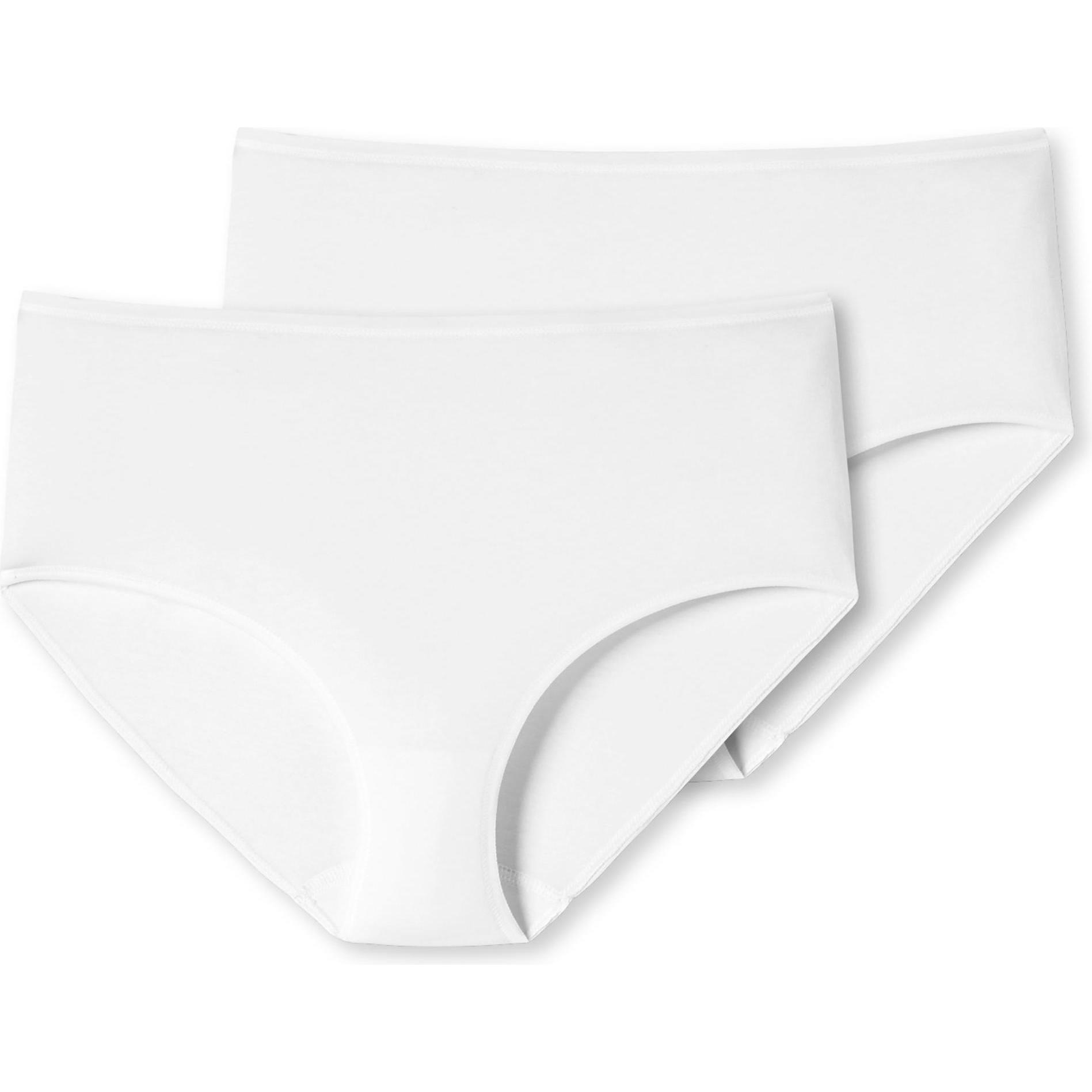 Schiesser, Damen, Unterhosen, 2er Pack 95/5 Organic Cotton Midi-Slip, Weiss, (40, 2er Pack)