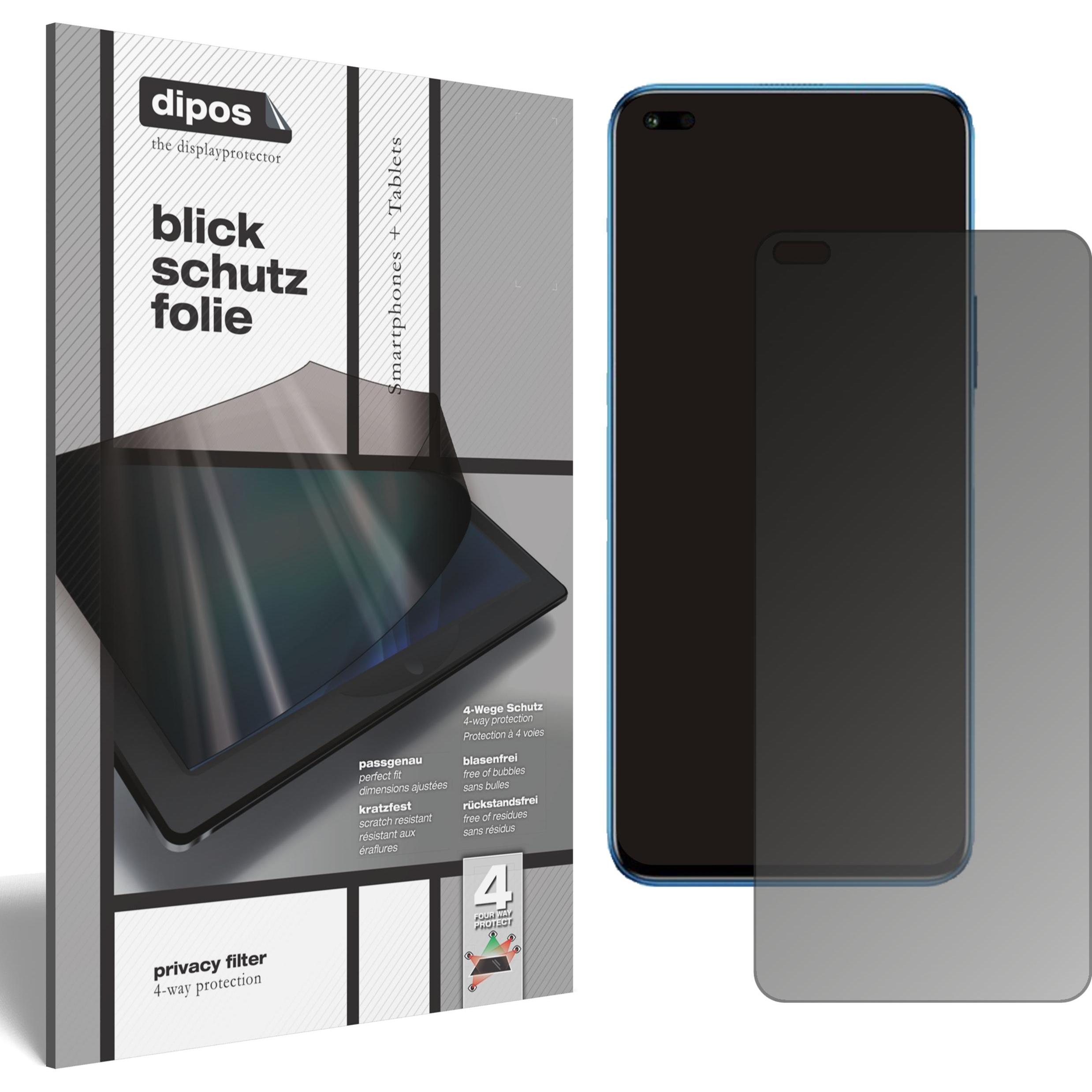 Dipos Blickschutzfolie 4-Way Privacy (1 Stück, Honor Play5 Youth), Smartphone Schutzfolie, Transparent