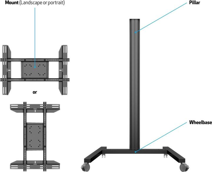 Produktbild Multibrackets M Display Stand 180 Single Black (50 kg, 23" - 63")
