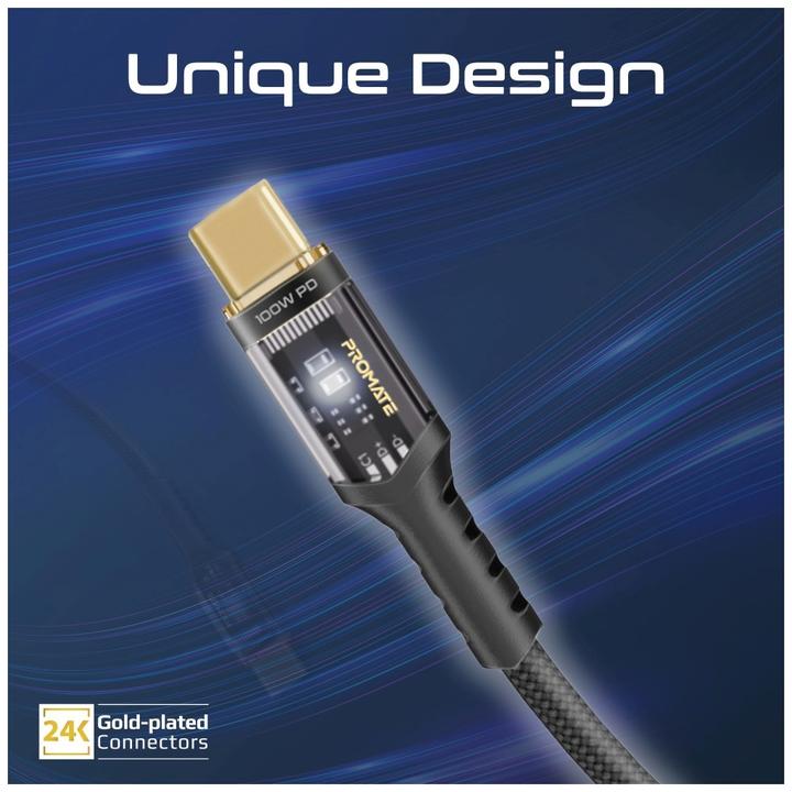 Image du produit ProMate LucidLine-CC200 Noir Câble USB-C (2 m, USB 2.0, 100 W)