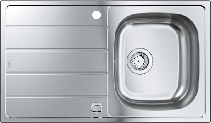 Actual product image Grohe K200 stainless steel sink with draining board (Top-mounted sink, 50 cm, 86 cm)