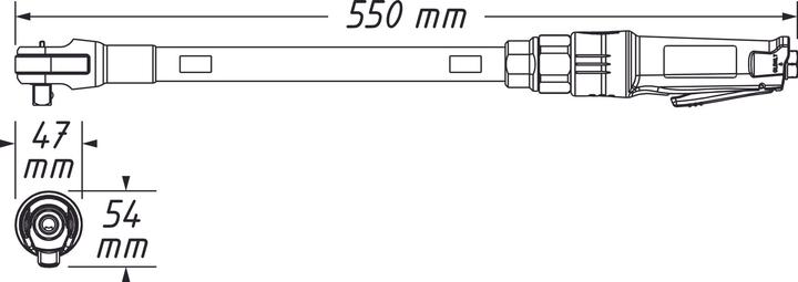 Actual product image HAZET Air ratchet ∙ extra long 9022P-XLG ∙ Square, solid 12.5 mm (1/2 inch) (1/2")