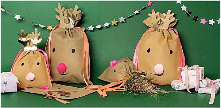 Actual product image Rico Design Gift bag reindeer 30 x 45 cm, dark brown (Gift box, 1 x)