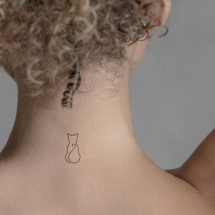 Produktbild minink Temporäres Tattoo – Katze Rückenansicht