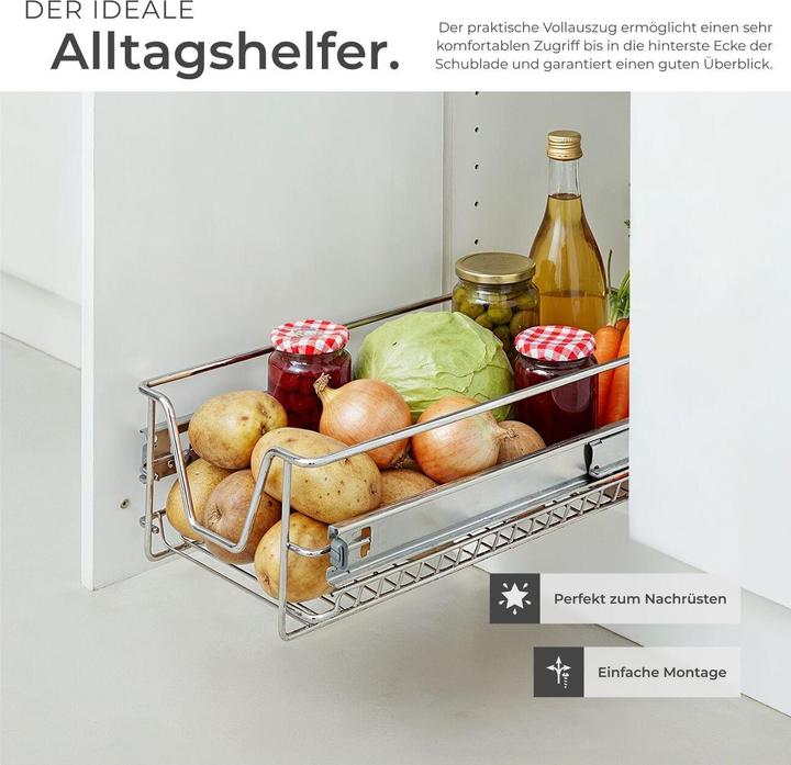 Actual product image tectake 2 Sliding wire baskets with drawer slides