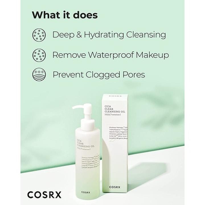 Produktbild Cosrx Pure Fit Cica Cleansing Oil 6.76 fl. oz / 200ml - Reinigendes Centella für empfindliche Haut (Reinigungstücher Gesicht, 200 ml)