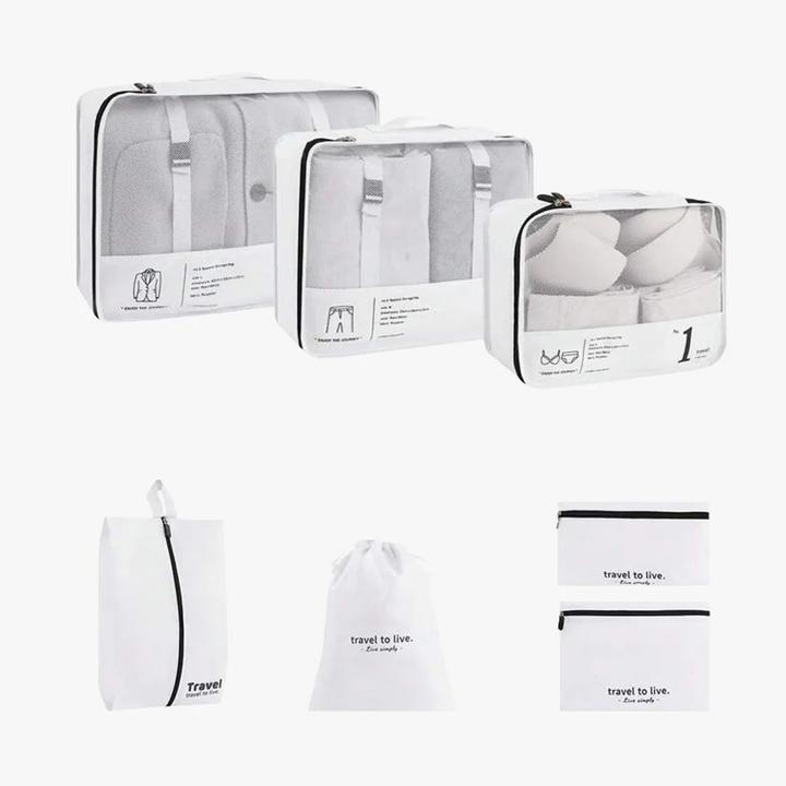 Produktbild Only-Bags.Store 7 Stück Packwürfel für Koffer, leichtes Reisegepäck Packing Organizer, Kompression Lagerung Schuhe