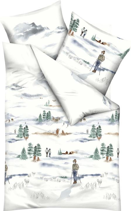 Produktbild Kaeppel Biber Bettwäsche Frozen Winter hellblau (155 x 220 cm, 80 x 80 cm)