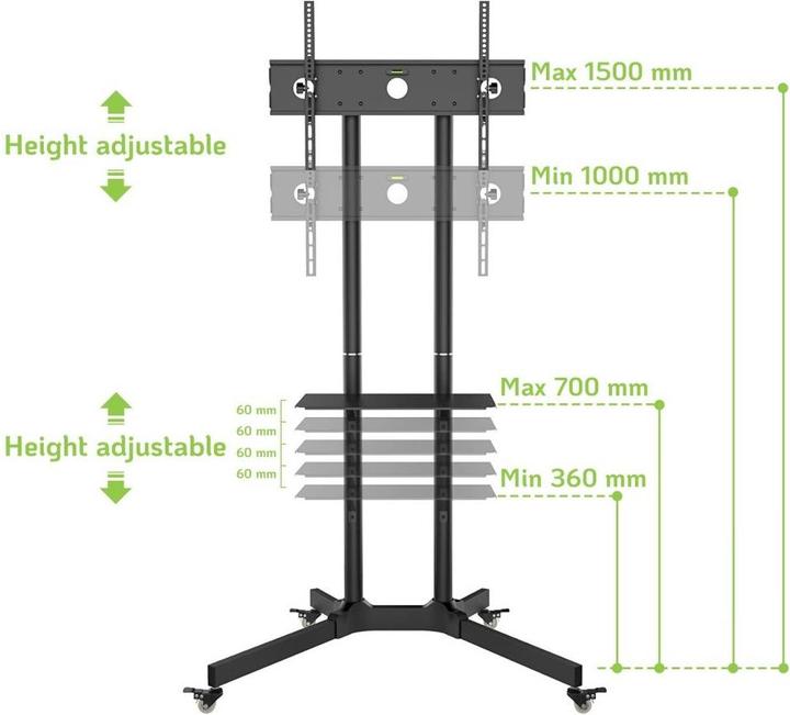 Immagine prodotto Techly Carrello TV ICA-TR6 (65", 60 kg)