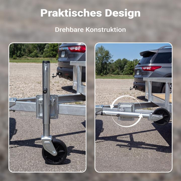 Produktbild Wiltec Anhänger Stützrad bis 450kg Schwerlast Anhängerstütze Bugrad Wohnwagen