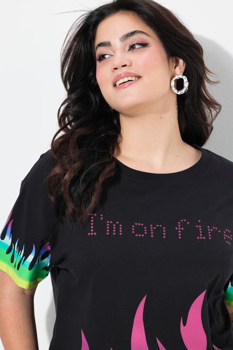 Produktbild Angel of Style T-Shirt, Boxy Fit, Schriftzug "I'm on Fire" (42)