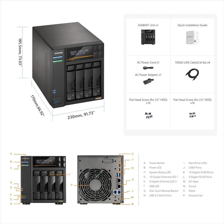 Image du produit Asustor Lockerstor 4 Gen3 AS6804T (0 TB)