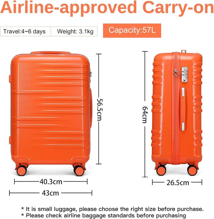 Actual product image British Traveller Handgepäck Koffer mit TSA-Schloss