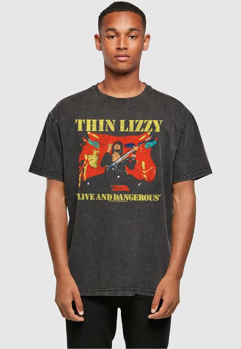 Produktbild Merchcode Thin Lizzy - LAD Bootleg Acid Washed Oversize Tee - 160129 (L)