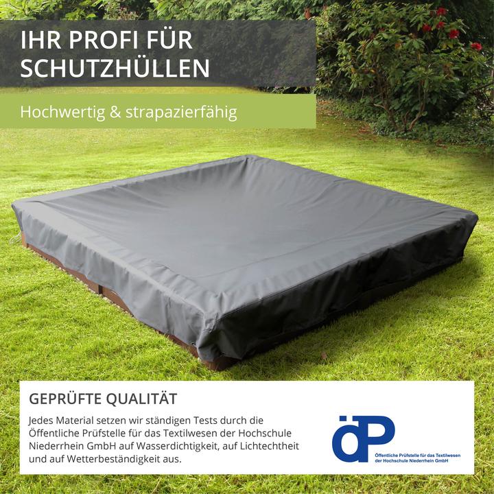 Produktbild Mehr Garten Schutzhülle für Sandkasten | 122 x 122 x 20 cm | Oxford 600D gewebtes Polyester, Farbe: g