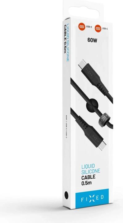 Actual product image Fixed Liquid Silicone Cable USB-C/USB-C, 0,5m, 60W, black (0.50 m, USB 2.0, 60 W)