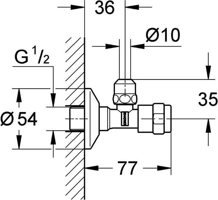 Produktbild Grohe Egaplus Eckventil 41263000 chrom