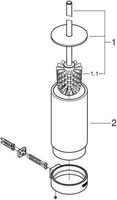 Actual product image Grohe Toilet brush set Selection hard graphite polished 41076A00