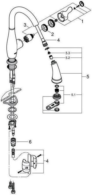 Image du produit Grohe Robinet de cuisine avec douchette Parkfield supersteel mat 30215