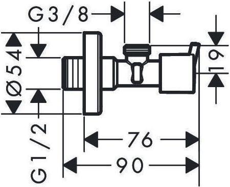 Produktbild hansgrohe Eckventil S 13901000 verchromt 1/2"