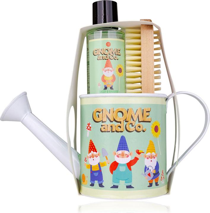 Accentra Badeset GNOME & CO. in Giesskanne (ca. 300ml), inkl. 100ml Duschgel, Nagelbürste (Körperpflegeset)