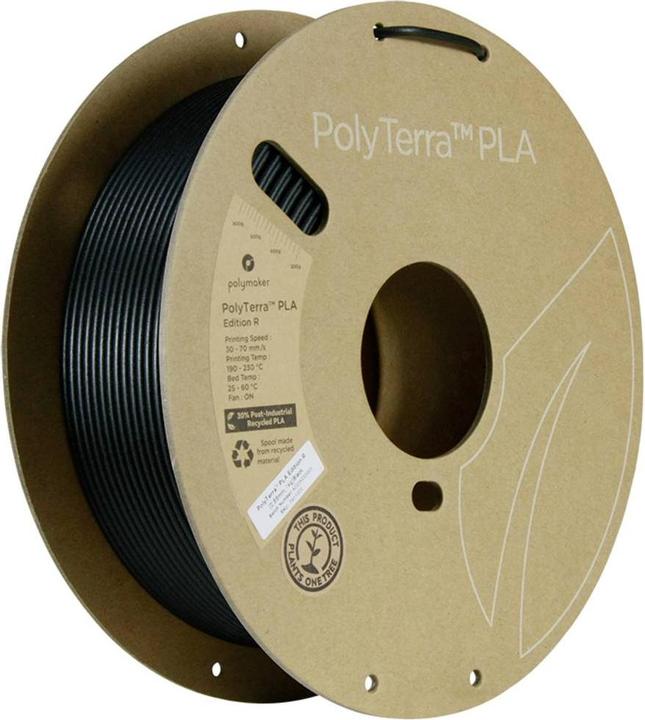 Actual product image Polymaker PolyTerra PLA Edition-R Black 2.85mm 1kg (PLA, 2.85 mm, 1000 g, Black)