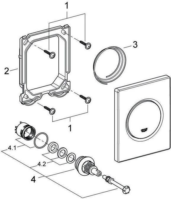 Actual product image Grohe Nova Cosmopolitan actuator plate, for urinal, chrome