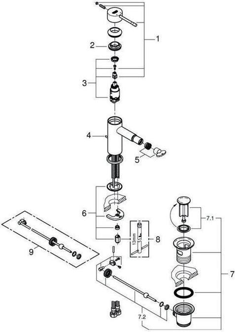 Produktbild Grohe Bidetbatterie Essence New 32935001 chrom