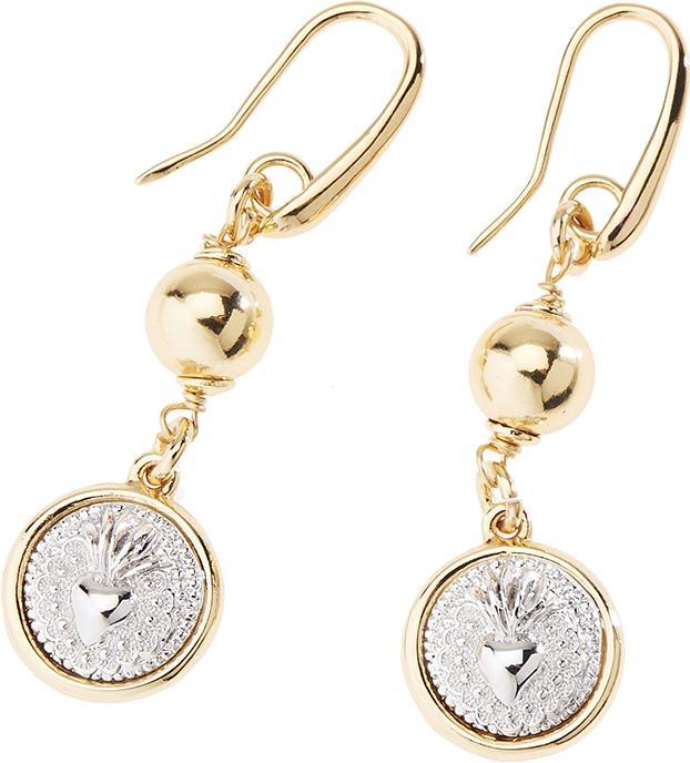 Ottaviani Rhodium-plated and golden bronze earrings