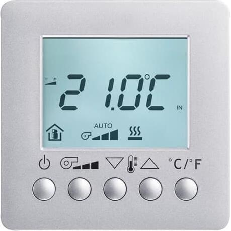 Busch-Jaeger 6138/11-83, Termostato, Argento