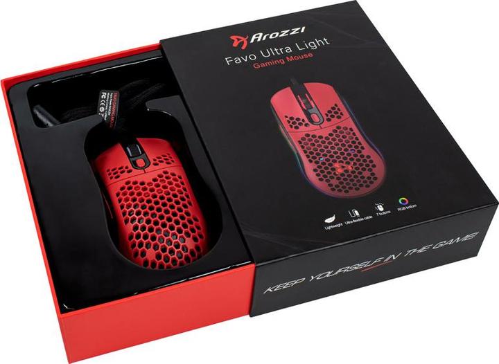 Actual product image Arozzi Gaming mouse Favo Ultra Light /red (Cable)