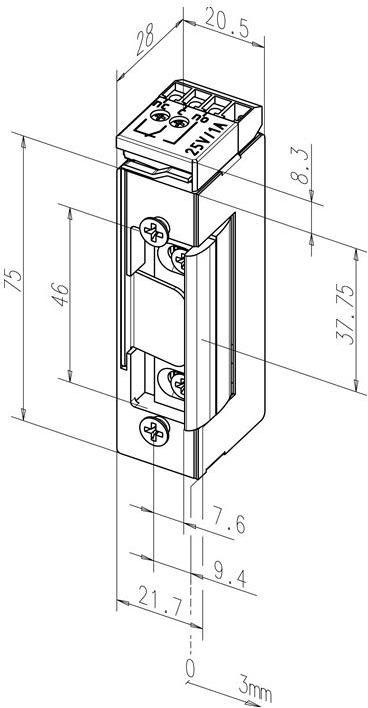 Actual product image Assa Abloy FF 17 RR without17RR--------R11Latch plate 8-16V GS/WS Uni 17RR---