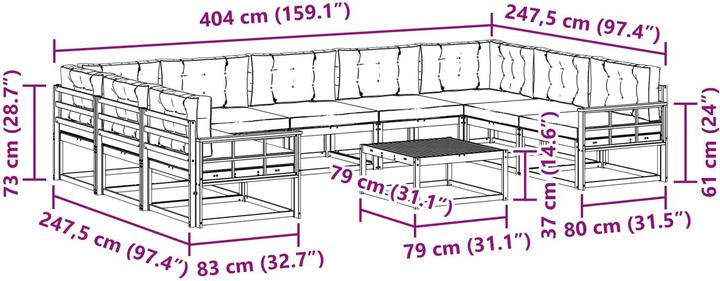 Produktbild vidaXL Outdoor-Sofagarnitur